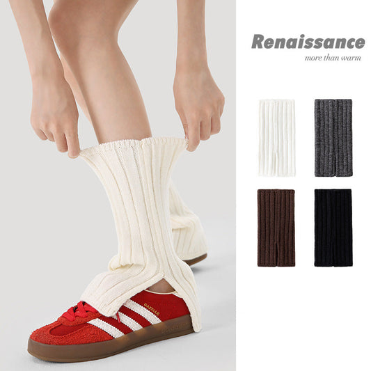 Calf Socks Solid Acrylic Breathable Casual