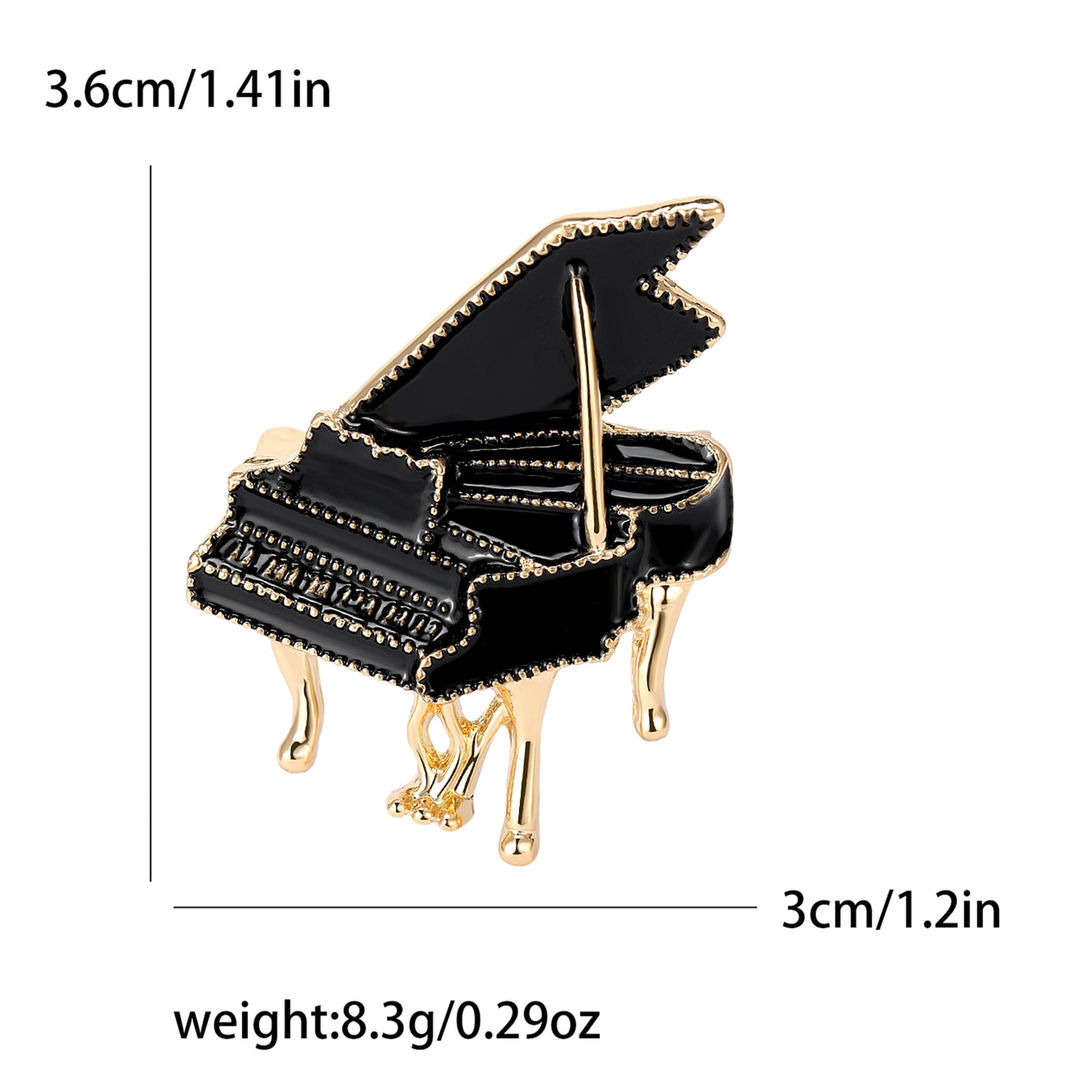 Trendy Enamel Piano Brooch Alloy Pin for Fashionable Attire
