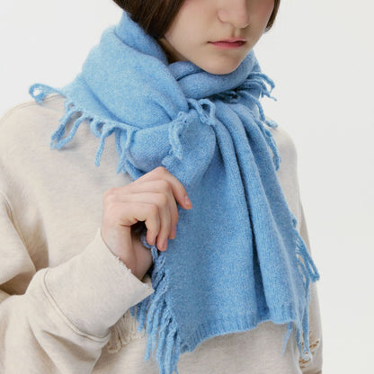 Solid Color Knitted Fringe Scarf for Men and Women