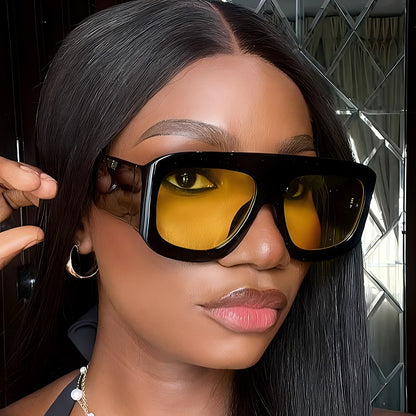 Trendy Square Frame Sunglasses UV400 Protection