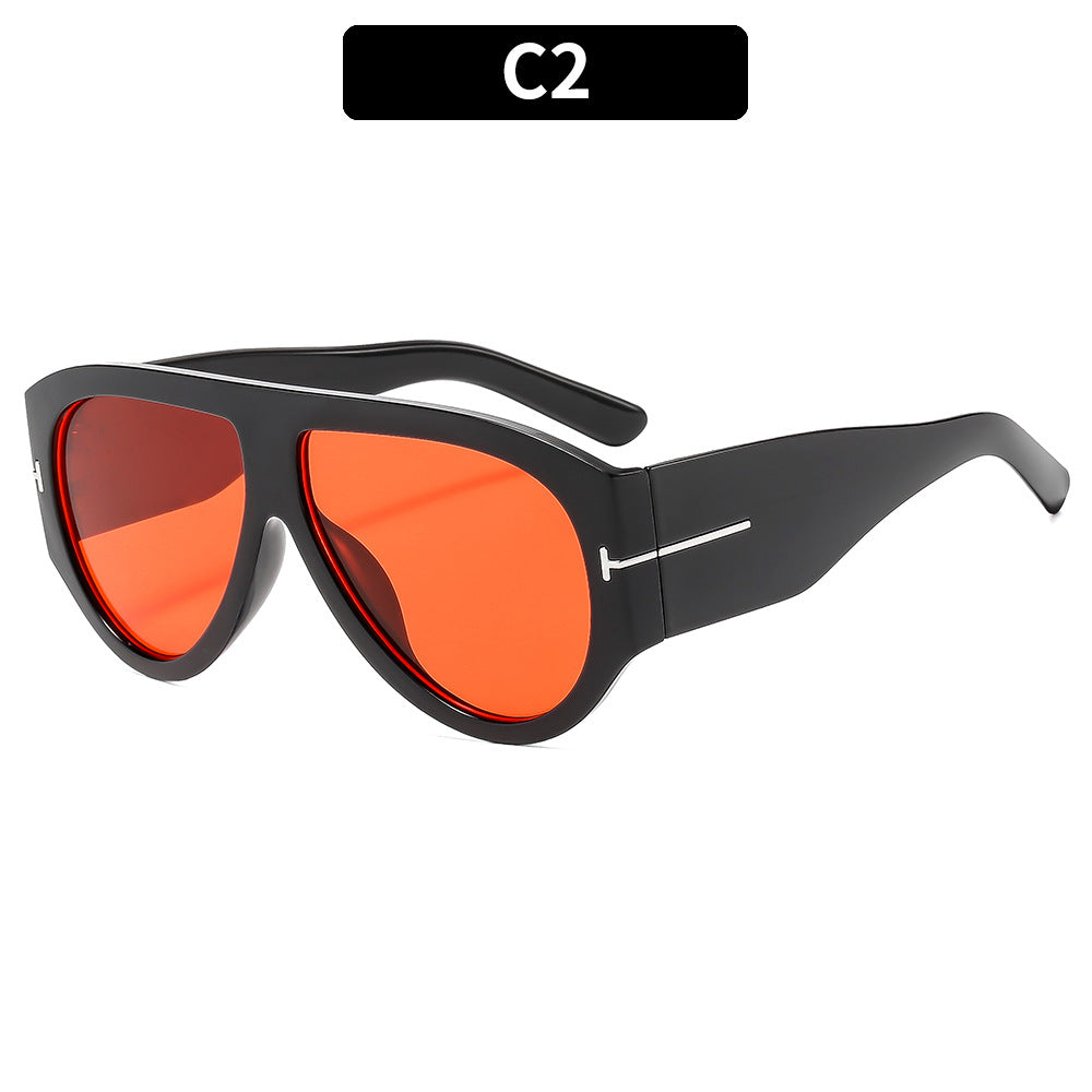 Fashionable Oversized T-Shaped Unisex UV400 Sunglasses