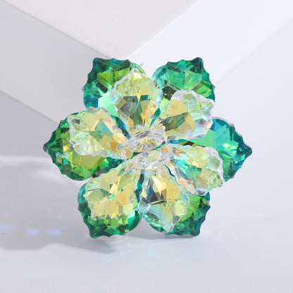 Luxury Crystal Flower Brooches Stylish Women's Floral Pins