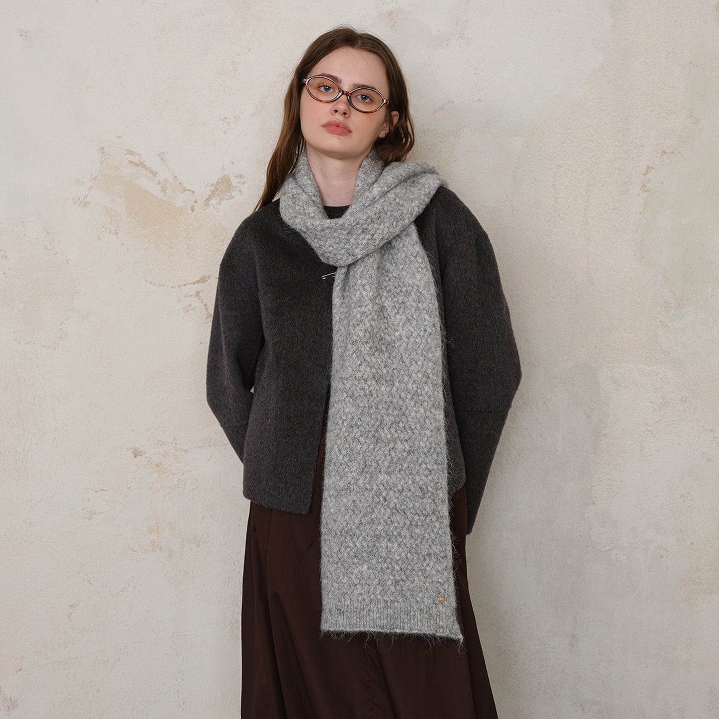 Classic Solid Knit Scarf in Blue - Stylish and Versatile