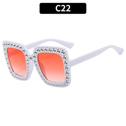 Colorful Gemstone-Embellished Disco Sunglasses Retro Style