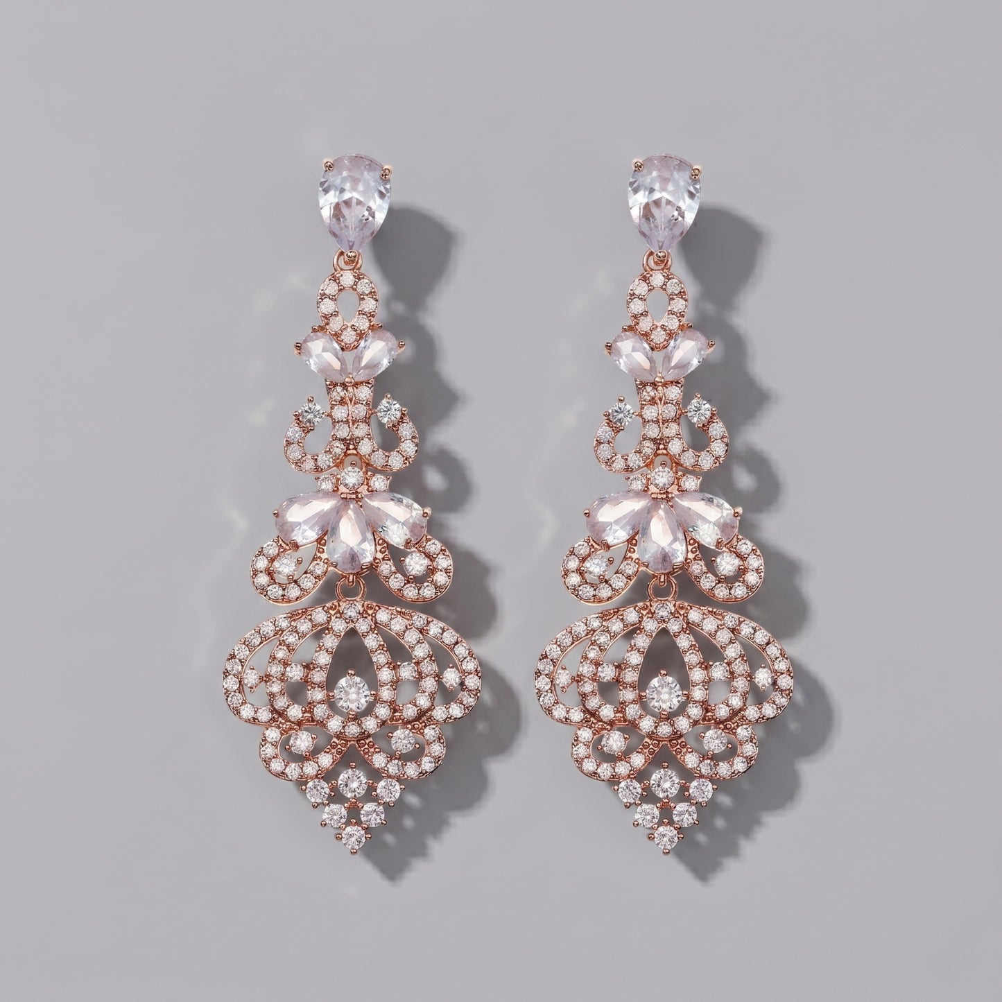 Vintage Floral Alloy Rhinestone Earrings Elegant Daily Drops