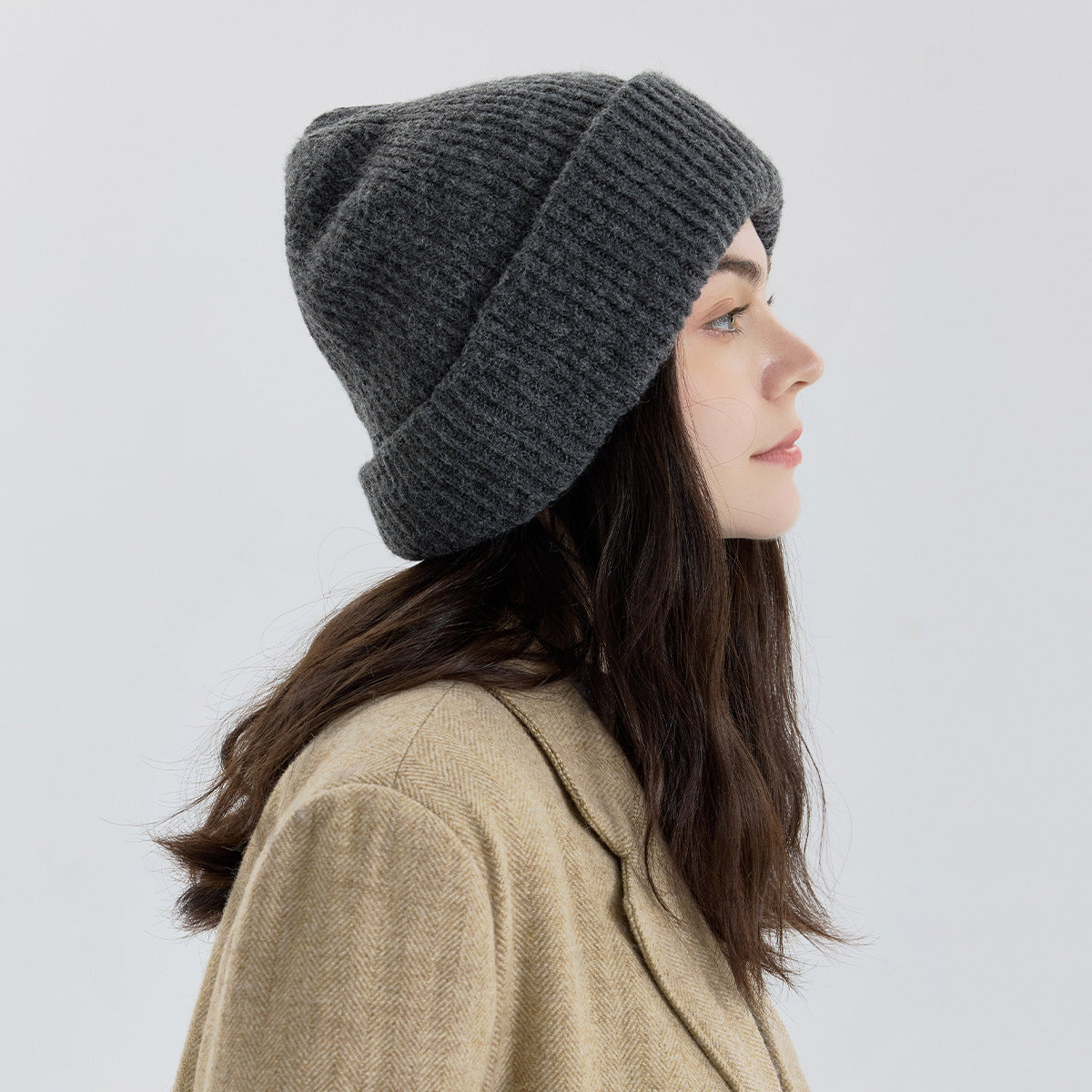 Women's Double-Layer Knitted Hat with Wool - Warm, Stylish, and Versatile