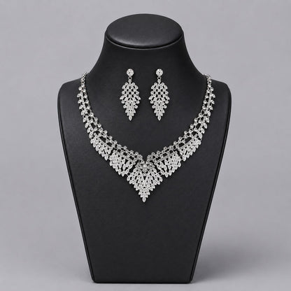 Luxury Bridal Jewelry Set with Pearl and Rhinestone for Weddings and Parties