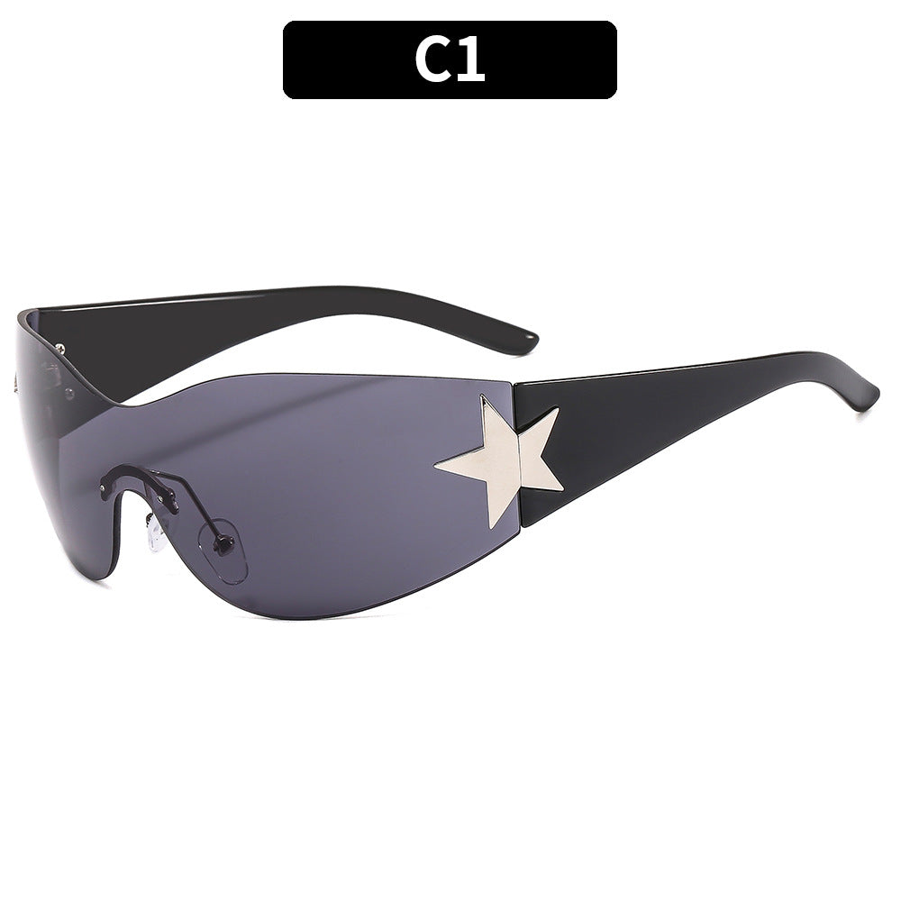 Y2K Star Design Aviator Sunglasses UV400 Protection