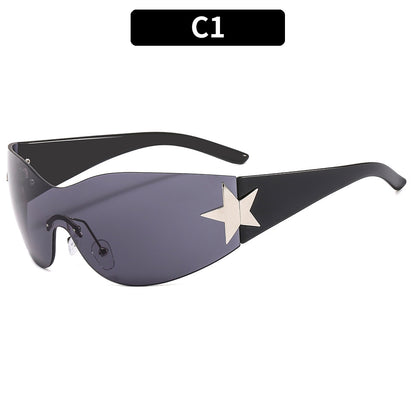 Y2K Star Design Aviator Sunglasses UV400 Protection