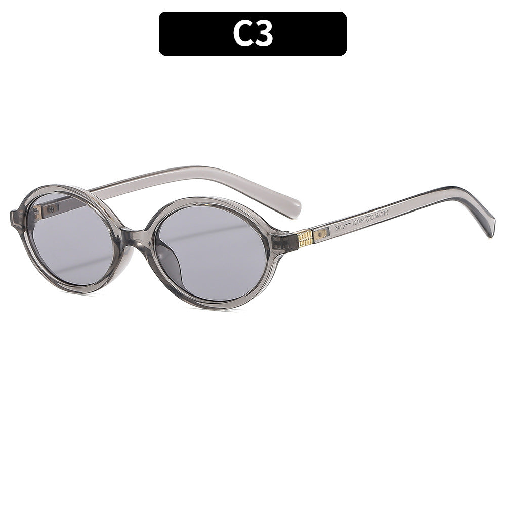 Vintage Oval Sunglasses Stylish UV Protection Eyewear