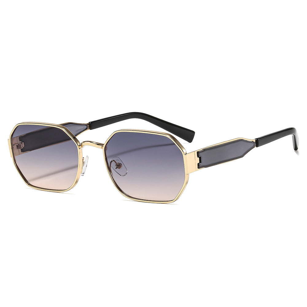 Trendy Polygonal Metal Sunglasses Stylish Outdoor Eyewear