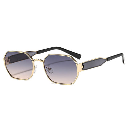 Trendy Polygonal Metal Sunglasses Stylish Outdoor Eyewear