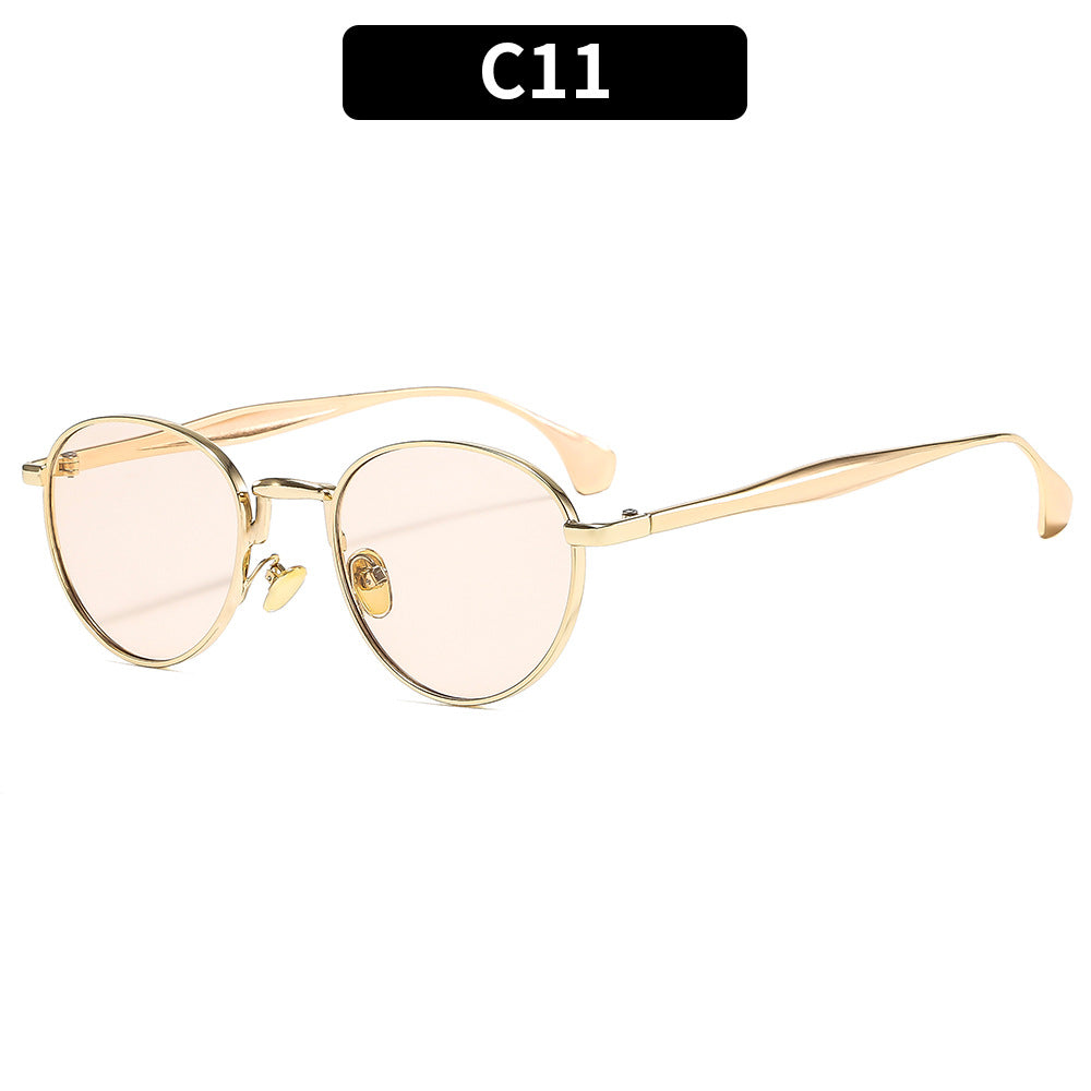 New Metal Round Frame Sunglasses Stylish UV400 Protection