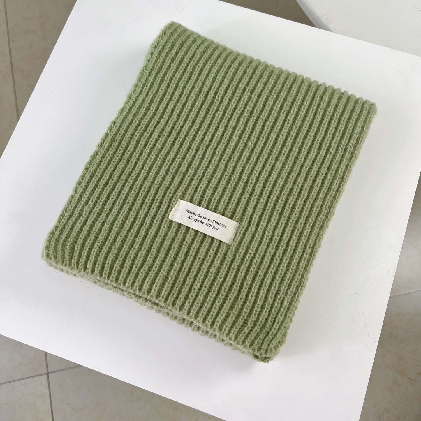 Solid Color Knitted Scarf for Women and Men