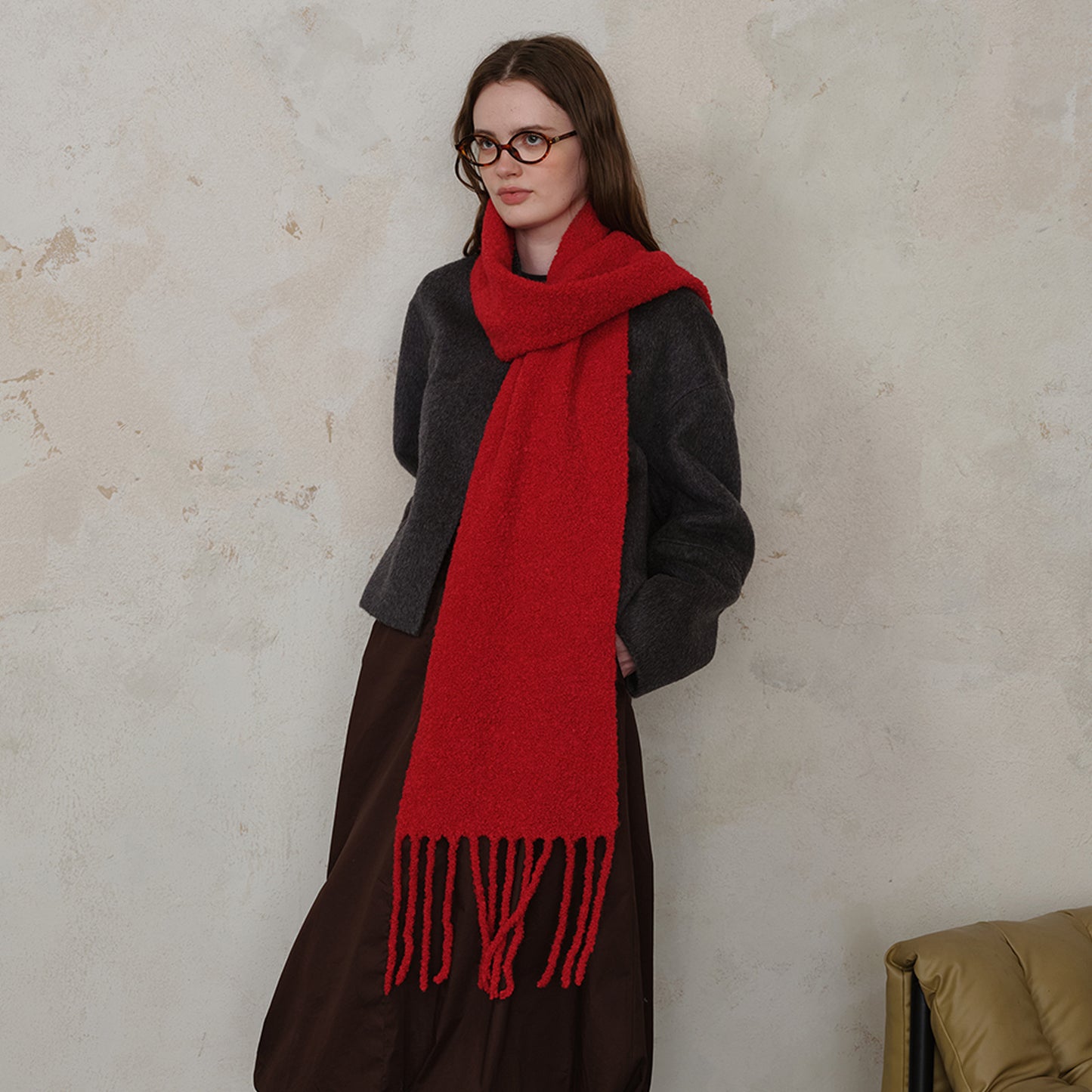 Wool Tassel Scarf Soft Breathable Versatile Wrap for Women