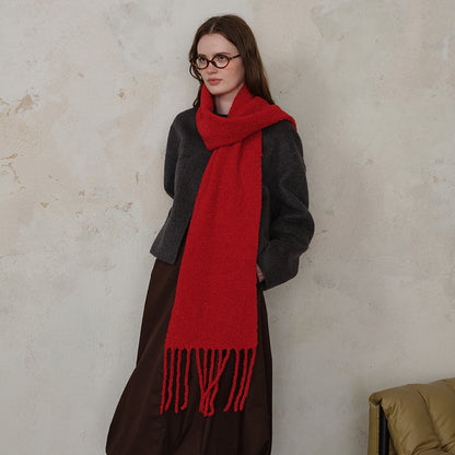 Wool Tassel Scarf Soft Breathable Versatile Wrap for Women