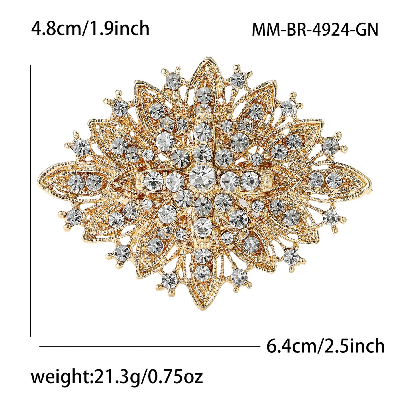 Exquisite Alloy Brooch with Rhinestones Elegant Fashion Accessory