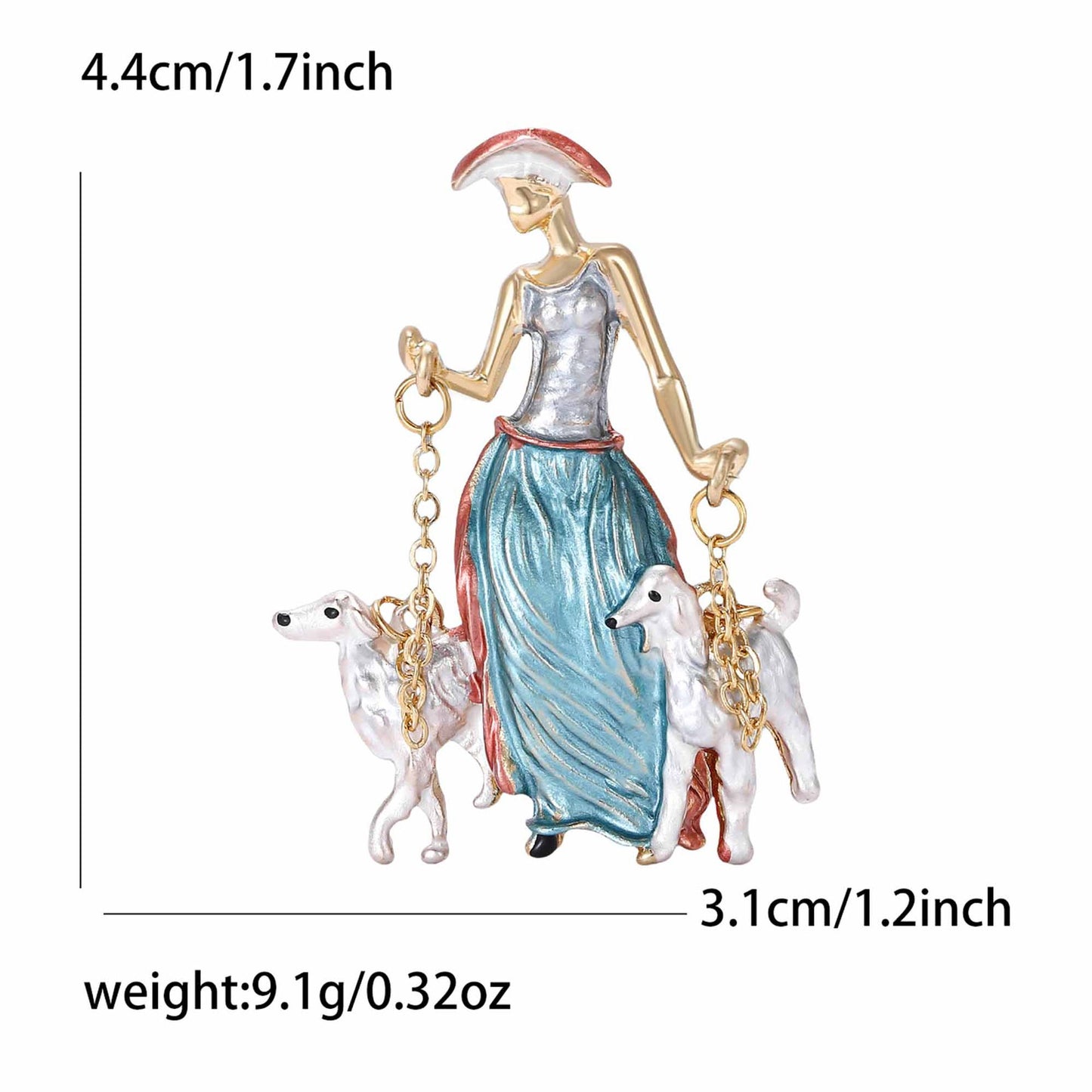 Fashionable Dog Walking Brooch Cute Cartoon Design Alloy Pin