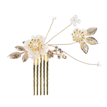 Elegant Pearl Hair Comb Set Bridal Wedding Hairpiece