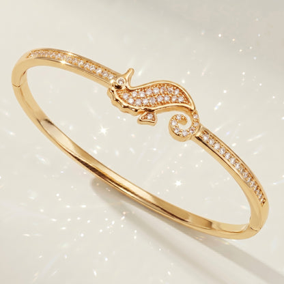 High-End Zirconia Stone Bangle with Nail Design for Weddings and Parties