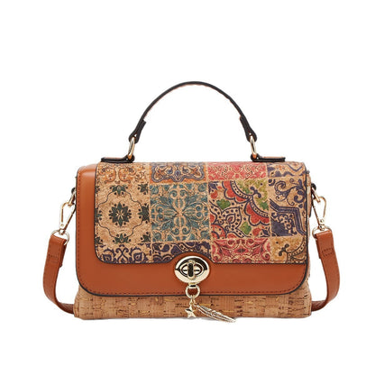 Retro European And American Cork Pattern Handbag