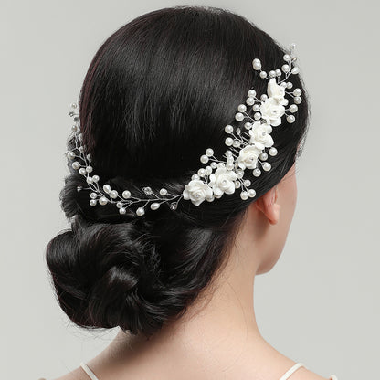 Handmade Pearl Floral Hair Comb Headband Wedding Hairpiece