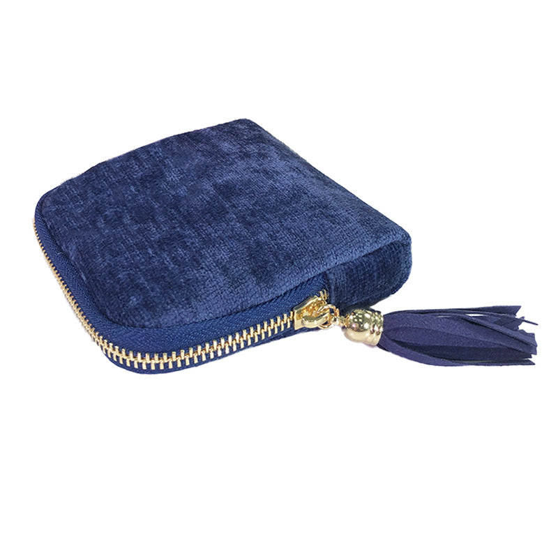 Jewelry Organizer Tassel Zip Double Layer Pouch