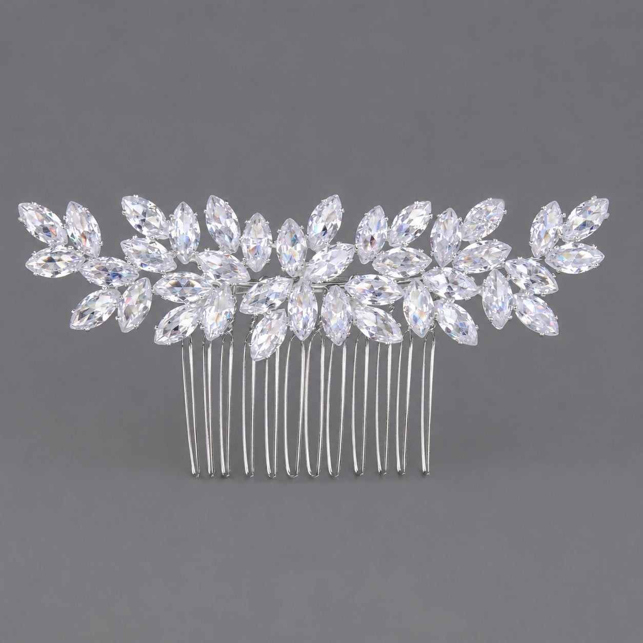 Vintage Floral Zircon Hair Comb Elegant Bridal Headpiece