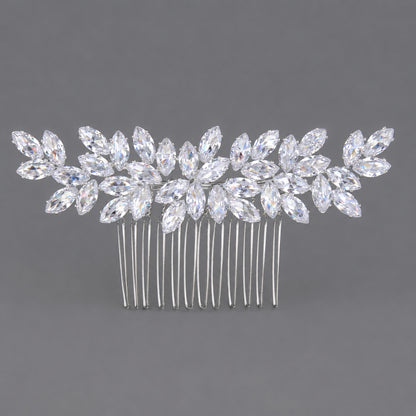 Vintage Floral Zircon Hair Comb Elegant Bridal Headpiece