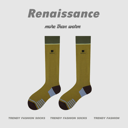 Compression Calf Socks Colorblock Breathable Fitness