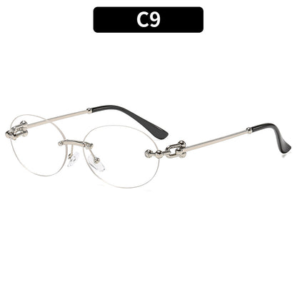 Trendy Metal Oval UV400 Sunglasses for Outdoor Activities