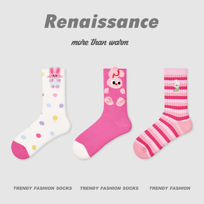 Socks Renaissance Animal Cartoon Combed Cotton Casual