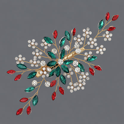 Elegant Floral Hair Clips with Pearl and Rhinestone Accents