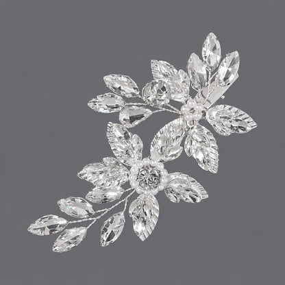 Elegant Floral Rhinestone Hair Clips for Weddings & Parties