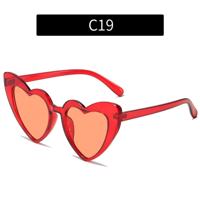 Trendy Heart-Shaped Sunglasses Colorful UV400 Beach Accessories