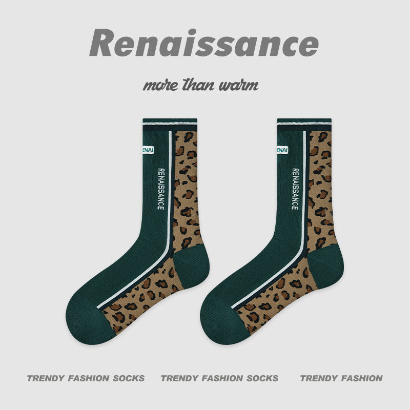 Socks Layered Mid Calf Lettered Cotton Blend Casual