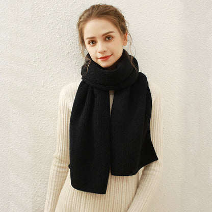 Solid Color Knitted Scarf Set for Women - Winter Warmth