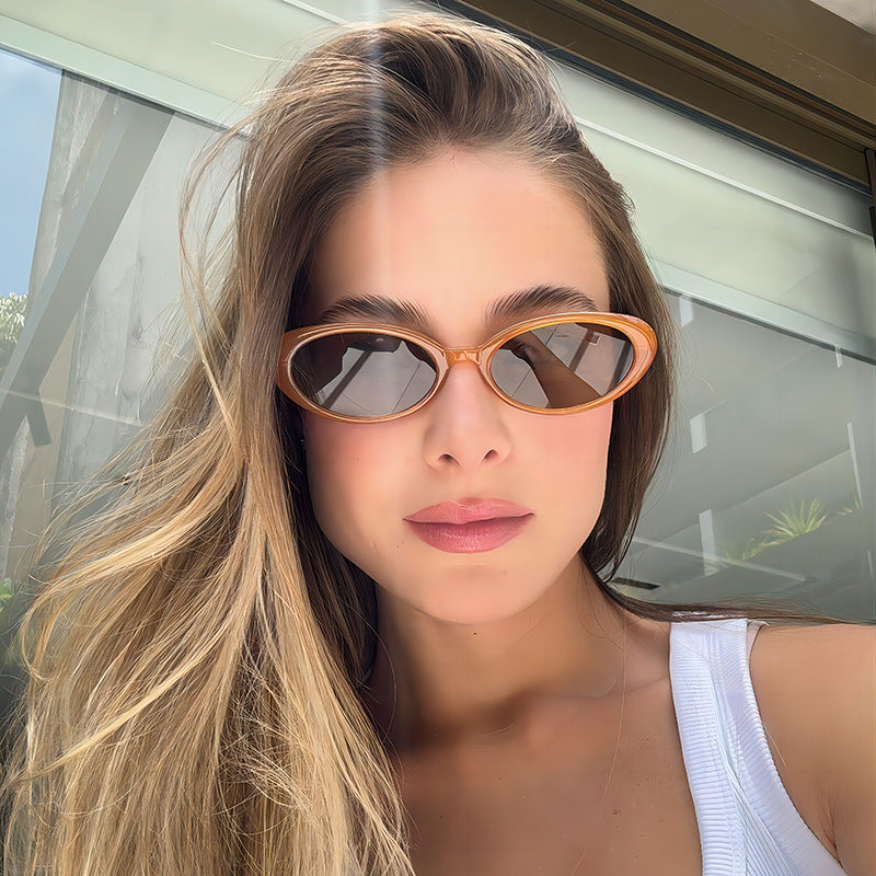 Retro Vintage Oval Sunglasses Stylish Outdoor Eyewear