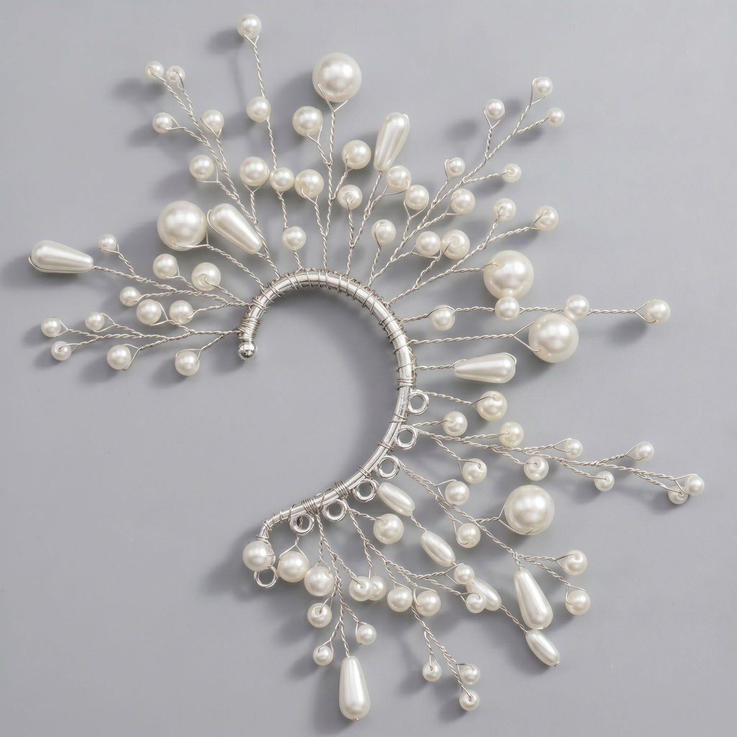 Handcrafted Pearl and Crystal Floral Earrings - Elegant and Versatile Accessories