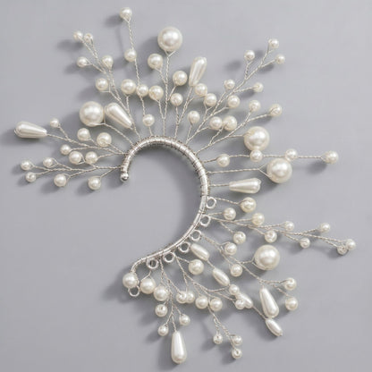 Handcrafted Pearl and Crystal Floral Earrings - Elegant and Versatile Accessories