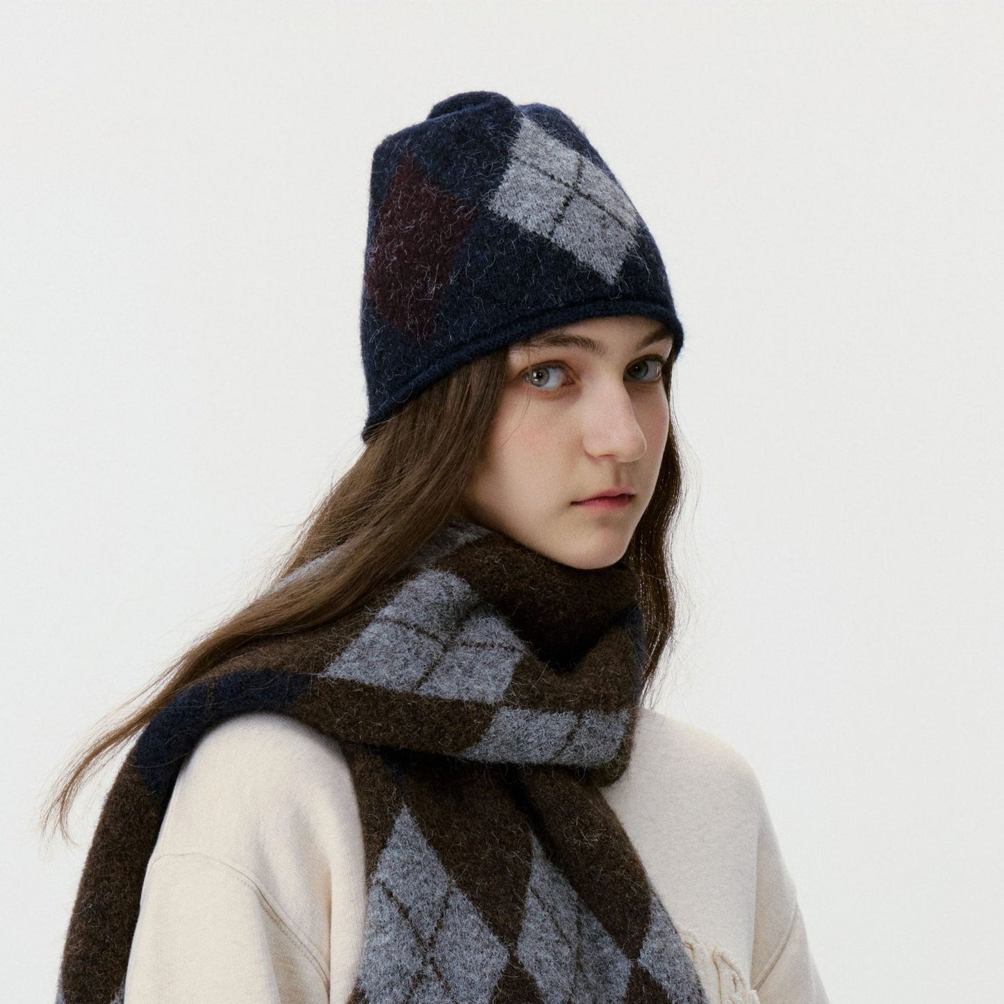 Trendy Diamond Pattern Knit Beanie For Men And Women