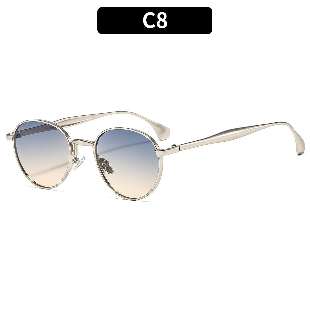 New Metal Round Frame Sunglasses Stylish UV400 Protection
