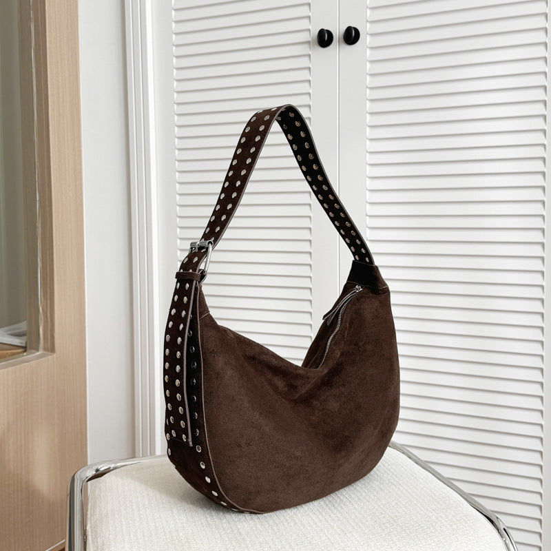 Punk Style Double-Sided Studded Crossbody Bag