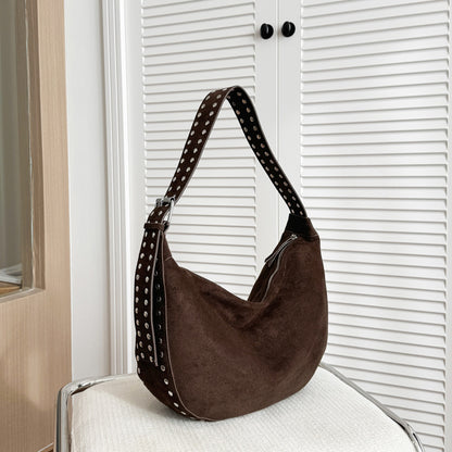 Punk Style Double-Sided Studded Crossbody Bag