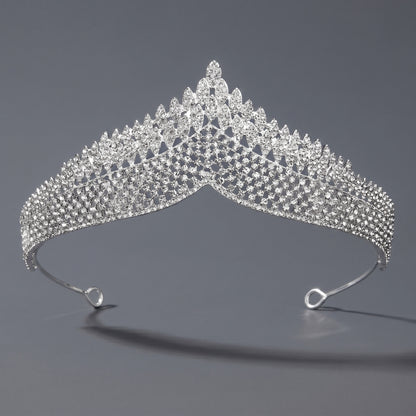 Luxury Rhinestone Princess Crown Headpiece for Birthdays and Weddings