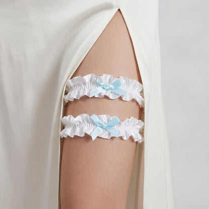 Bridal Lace Garter Belt with Rhinestones and Pearls for Elegant Weddings
