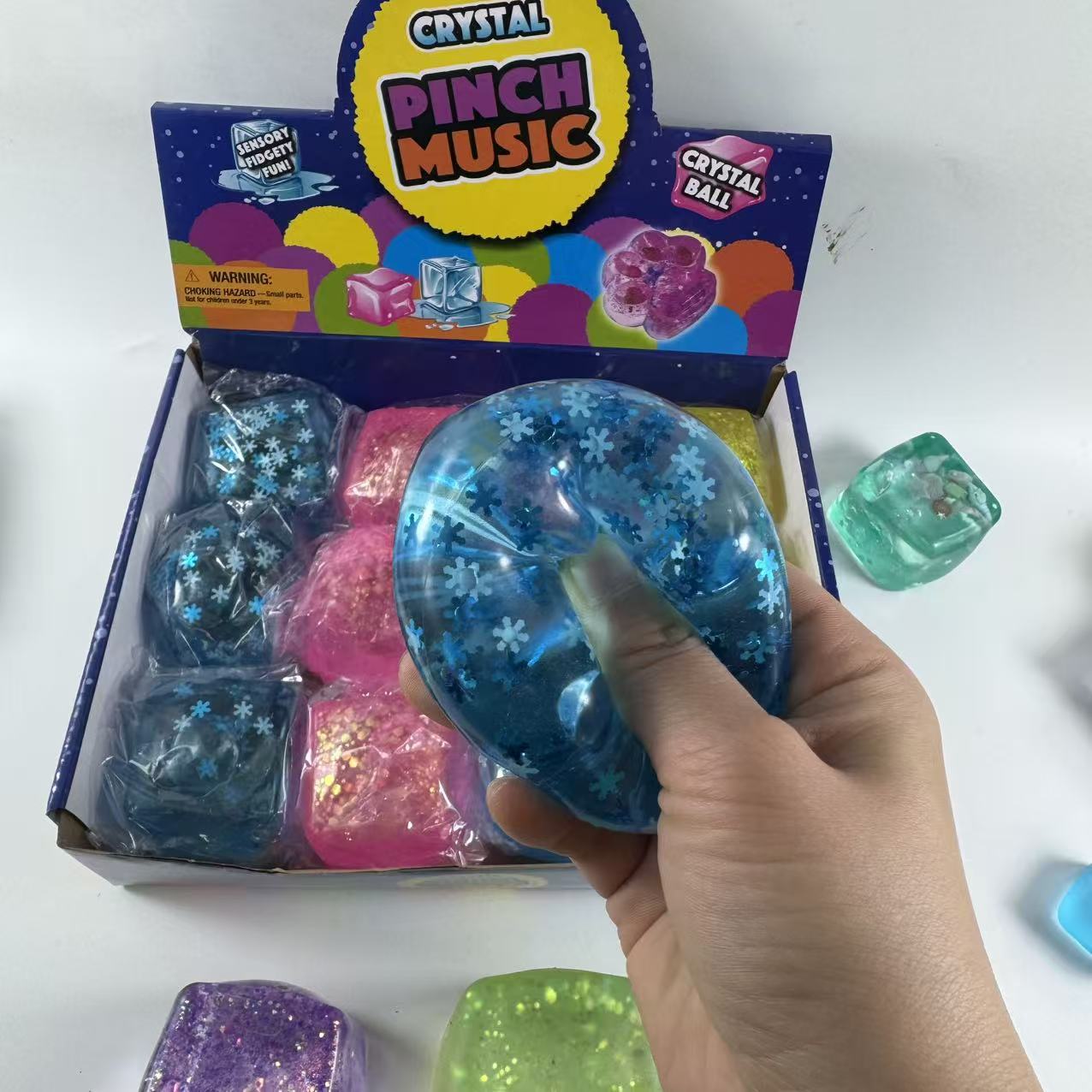 Sensory Snowflake Ice Cube Squishy TPR Stress Toy