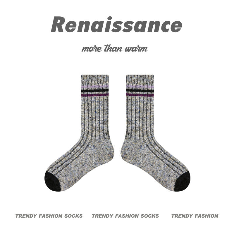 Cozy Spotted Mid Calf Socks Acrylic Blend Casual