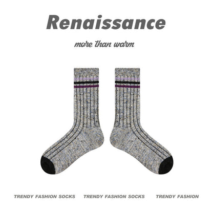 Cozy Spotted Mid Calf Socks Acrylic Blend Casual