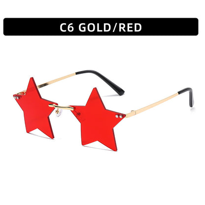 Trendy Star Shaped Sunglasses Pink Gradient UV400 Protection